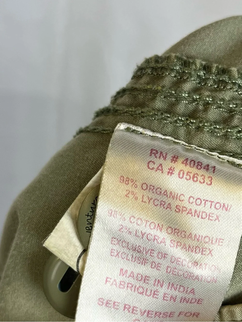 Y2k Aventura Arden Organic Cotton Cargo Capri Pants Womens Size 4 Olive Green